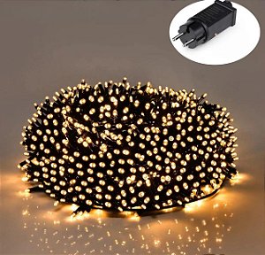 PISCA STROBO QUENTE AMARELO 40 METROS 1500 LEDS BIVOLT