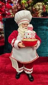 PAPAI NOEL COLECIONÁVEL CONFEITEIRO 28CM