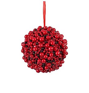 BOLA DE NATAL COM BERRYs VERMELHO 12CM