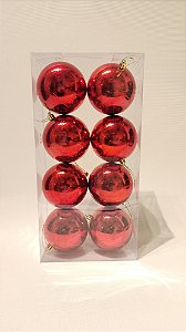 KIT 8 BOLAS VERMELHAS 10CM