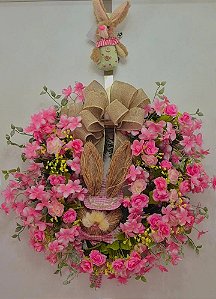 Guirlanda Páscoa cor Rosa 50×50