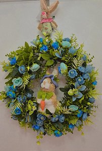 Guirlanda Páscoa Azul claro 50×50