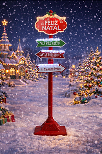 Enfeite Placa Natalina iluminada 120cm