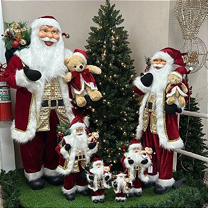 Papai Noel Colete Dourado e Urso