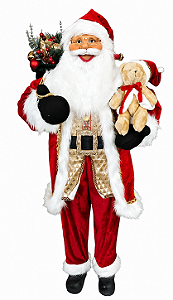 Papai Noel Colete Dourado e Urso