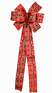 Laço de Fita Premium Vermelho c/ estampa