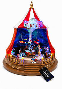 Vila Natalina Circo com iluminação e movimentos 34 cm