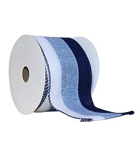 FITA ARAMADA - 6,3CM X 9,14M AZUL E BRANCA