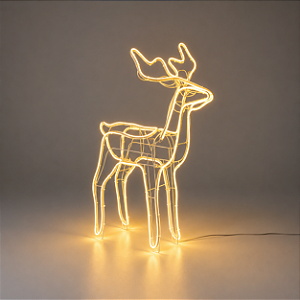 DECORAÇÃO RENA SEM MOVIMENTO - 60CM DE ALTURA - LUZ NEON - 110V - MACHO