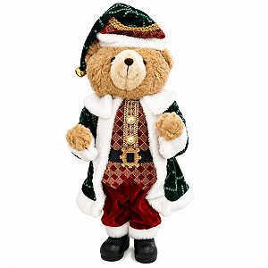 Urso com Roupa Natalina 26x13x50cm