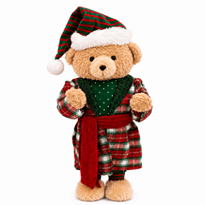 Urso com Roupão Natalino 26x13x50cm