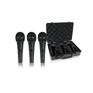 Kit 3 Microfones Dinâm.Super-Cardióide XM1800S Vocal BEHRINGER