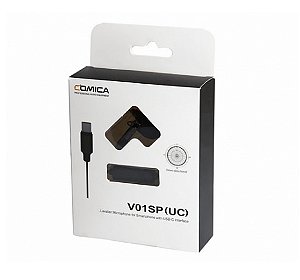 Microfone lapela V01SP-UC p/smartphone interface USB-C COMICA