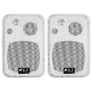 Caixa de Som Ambiente Passiva WLS M4 3 Vias 50 Watts com suporte Branca (Par)