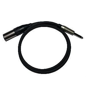 Cabo Microfone Linha Ouro XLR Macho x P10 1m - Kalifa Cables