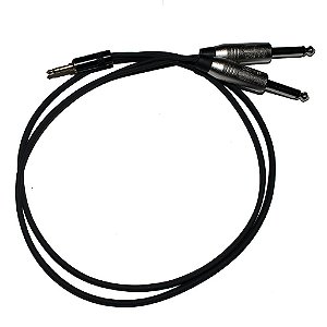 Cabo Philips Paralelo Linha Prata 1 P2 Stereo x 2 P10 Mono 1m - Kalifa Cables