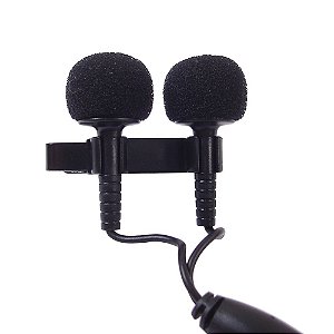 Microfone Profissional Duplo  YOGA EM-6 de Lapela com fio - CSR