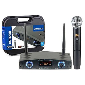 Microfone Karsect KRD200SM Dinâmico Sem Fio Profissional