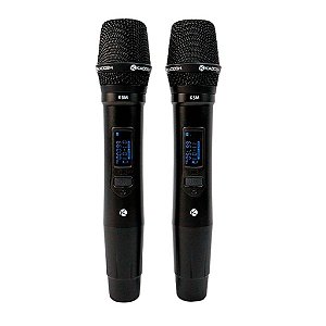 Microfone de Mão Duplo Sem Fio Kadosh K502M Dinâmico