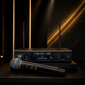 Microfone Sem Fio TSI MS 115M UHF 48 Canais de Mão