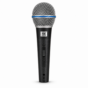 Microfone TSI 58B SW Dinâmico Supercardioide Com Fio Cabo 5m Para Vocal Igreja Eventos