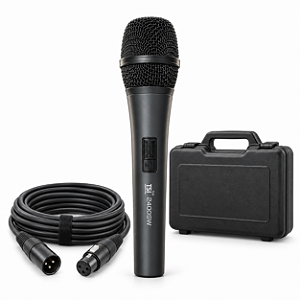 Microfone TSI 2400SW Com Fio Dinâmico Cardioide XLR 6m Para Vocal Igreja Eventos Com Case
