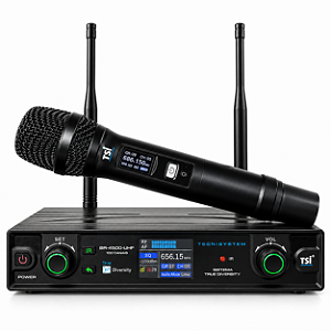 Microfone Sem Fio TSI BR 4500 UHF 100 Canais Profissional