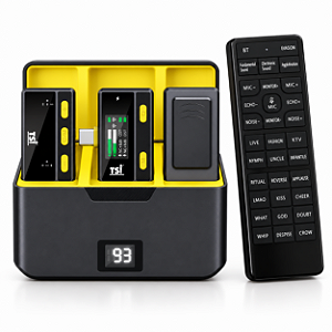 Microfone Lapela Sem Fio TSI Live Pro Duplo USB C