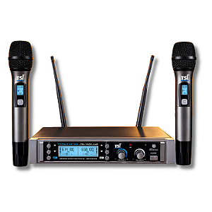 Microfone Tsi Sem Fio Tsi 1500 Duplo Uhf 800 Canais Supercardióide