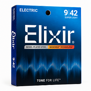 Cordas Elixir Guitarra Elétrica 009 042 Nanoweb Super Light