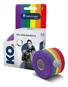 Bandagem Elástica Adesiva Arco Iris Kinesio Ko Dellamed