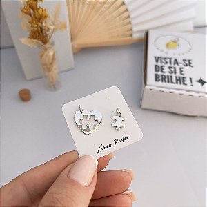 Pingente Duplo Coração Quebra-Cabeça