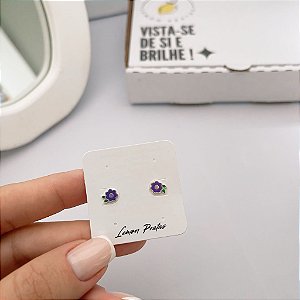Brinco Infantil Flor Lilás