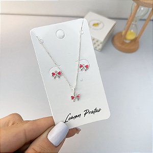 Conjunto Infantil Laço Rosa