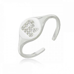 Anel Mindinho Letra Cravejada