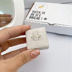 Anel Coração com Bolinhas