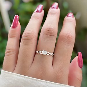 Anel Solitário Aro Corrente