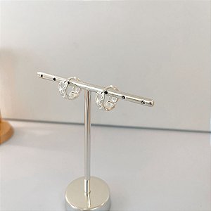 Brinco Argola Corrente Cravejada Clic