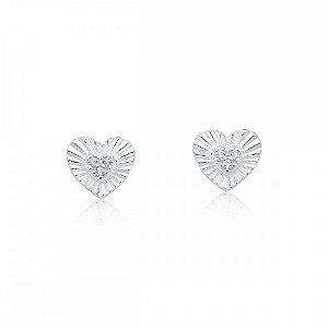Brinco Coração Cravejado