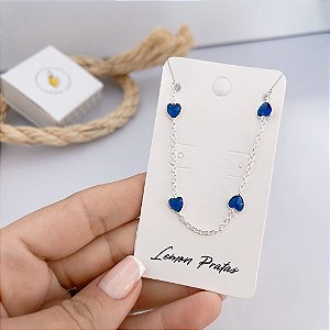 Pulseira Corações Safira