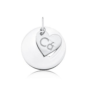 Pingente Coração Vazado com Coração Pendurado