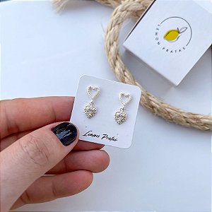 Brinco Coração Duplo