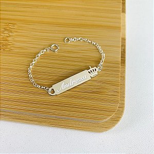 Pulseira Chapa Coroa Personalizada