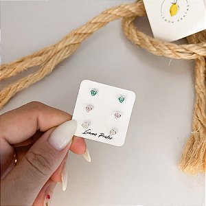 Brinco Trio Três Corações
