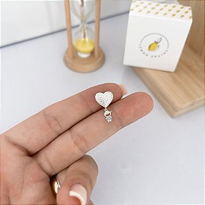 Pingente coração cravejado com menino