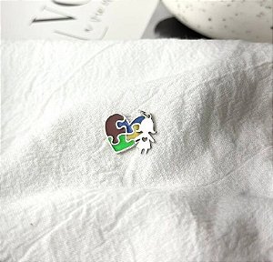 Pingente Duplo Coração Autismo Menina
