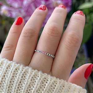 Anel Meia Aliança Color