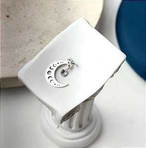 Pingente de Prata Lua Ponto De Luz