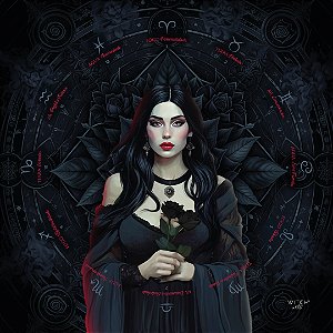 Toalha Witcharts Axé Rosa Negra