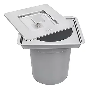 LIXEIRA INOX EMBUTIR CLEAN SQUARE 5L - TRAMONTINA